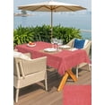 thumbnail image 4 of Outdoor Tablecloth with Umbrella Hole and Zipper, Vintage Coral Red Rectangle Table Cloth 52x70 Inch Waterproof Tablecloth, Farmhouse Retro Solid Color Linen Texture Picnic Table Cover for Patio, 4 of 7