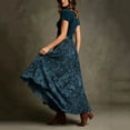 thumbnail image 4 of Warop Plus Size Paisley Print Maxi Skirt for Women Belted Boho High Waist Long Skirt Summer Vacation Swing Dress, 4 of 8