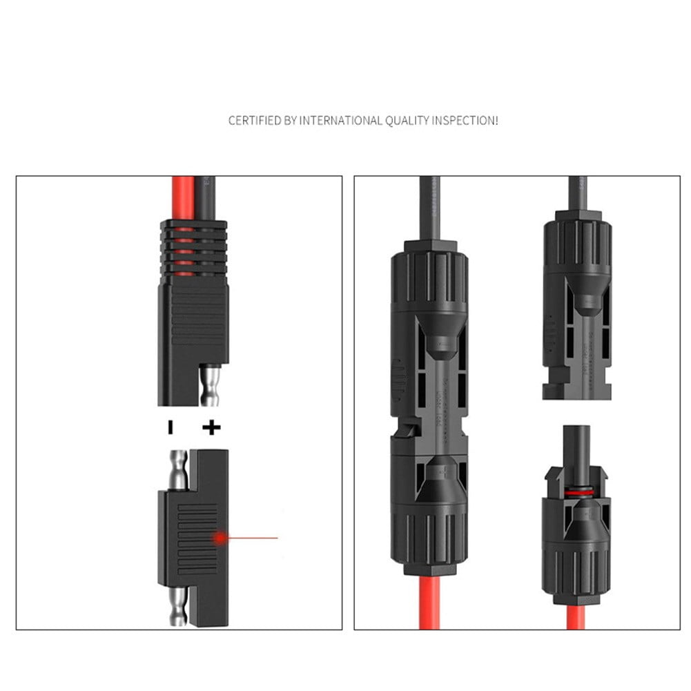 0.5M Solar Pv Panel Extension Cable Sae Photovoltaic Connector Wire 10Awg