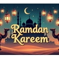 thumbnail image 5 of LUUFILx Ramadan Kareem Banner Decor Moon Lantern Backdrop Camel Mosque Starry Night Islamic Festival Celebration Decoration Party Eid Mubarak Ambiance, 5 of 9