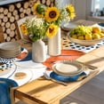 thumbnail image 4 of Orange Blue Boho Round 13 Inch Placemats Set of 6, Ethnic Abstract Geometric Striped HeatResistant Non Slip Place Mats for Dining Table, Wipeable Braided Kitchen Table Mats for Housewarming, 4 of 9