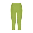 thumbnail image 4 of Dresfit Capri Leggings for Women Lightweight Compression Quick Dry Trousers Summer 2026 Elastic Gym Athletic Pants Plus Size Seamless Stretch Tights Fluorescent Green 3XL, 4 of 4