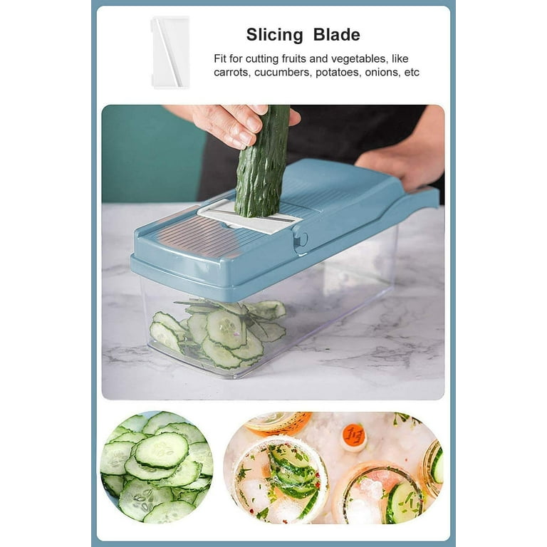 7-in-1 Vegetable Cutter Mandoline Slicer with Stainless Steel Blades