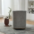 thumbnail image 7 of 25.2" Wide Armless Chenille Swivel Chair with Pillow, Cushioned Seat & Metal Base, 360° Rotating Accent Chair for Living Room, Bedroom, Lounge or Office, Gray, 7 of 7