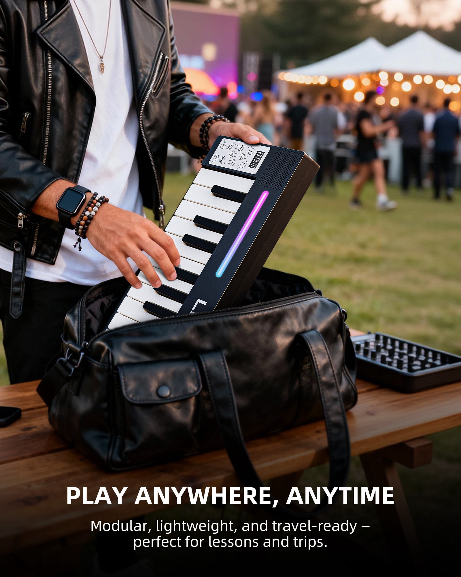 LEKATO Portable Piano Keyboard, 4 pcs Magnetic Electric Piano with Up to 88 Keys, 128 Tones, 128 Rhythm, 21 Demo, Split, Dual Tone, Record, Bluetooth MIDI, Headphone Jack, for Beginners Home Travel