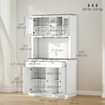 thumbnail image 3 of HOMCOM Armoire de Garde-Manger 71 Pouces avec Espace pour Micro-Ondes Buffet avec Huche Blanc, 3 of 10