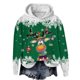 thumbnail image 1 of WILLBEST Sudadera de Mujer con Capucha, Estilo Casual, con Estampado Navideño de Ciervos con Cabeza Grande y Copos de Nieve Cuello Redondo, Manga Larga y Diseño Ligero X-Grande, 1 of 4