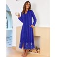 thumbnail image 2 of Ekouaer Women Zipper Robe Long Sleeve Loungewear Lightweight Housecoat Full Length Nightgown with Pockets, 2 of 6