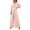 Pink, variant on PBFRDSJ 2026 Women's Vintage Wide Leg Jumpsuit Wrap V Neck 3/4 Sleeve Pleated Jumpsuit High Waist Wide Leg Long Pants Sizes S-2XL