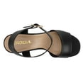 thumbnail image 5 of Soda Women Block Chunky Stacked High Heels Sandals Open Toe Platform Ankle Strap Band OPTIONS-S Black PU 9, 5 of 5