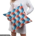 thumbnail image 4 of Ambesonne Fractal Fabric by the Yard Upholstery, Mosaic Geometric Art, 3 Yards, Blue Red, 4 of 4