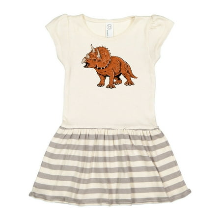 

Inktastic Triceratops Roaring Gift Toddler Girl Dress