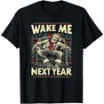 thumbnail image 1 of Funny Ugly Christmas Sweater Santa Wake Me Next Year Camiseta, 1 of 2