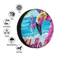 thumbnail image 4 of Sikiie Tropical Flamingo Summer PVC Leather Spare Tire Wheel Cover Spare Tire Cover, for Car Truck SUV Camper Trailer Universal Fit(14-17in)-15 inch, 4 of 6