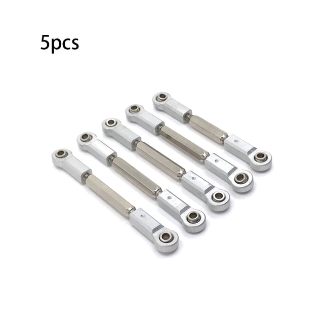 stanreset 5 Pieces 1/10 Scale RC Car Steering Linkages Model Vehicle Pull Rods Toy Repair Upgrade Modified Replacement for JLB JR Silver