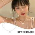 thumbnail image 2 of UOYOTT Bow Necklace High-end Design Sense Niche Beaded Clavicle Chain Necklace Hot R8 A6S9, 2 of 5