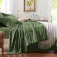 thumbnail image 2 of Juego de edredón Anluoer Queen, color verde oliva, 7 piezas, cama en bolsa, 2 of 7
