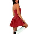 thumbnail image 4 of Womens Casual Dress Solid Color Short Skirt Halter Top Style Ruffled Solid Color Dress, 4 of 6