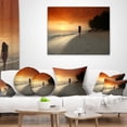 thumbnail image 4 of Designart Woman Walking on Beach - Seashore Photo Throw Pillow - 12x20, 4 of 5