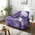 thumbnail image 4 of Xixirimido Recliner Slipcover 6-Pieces Lazyboy Cover for 2 Seat Recliner Chair Covers with Pockets Furniture Protector for Living Room Sofa Slipcover, Purple Marble, 4 of 8