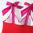 thumbnail image 5 of WREESH Womens One Piece Swimsuits Fashion Solid Color Flounce Tight Fitting Bikini Swimsuit Sleeveless Bathing Suits Hot Pink, 5 of 9