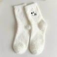 thumbnail image 2 of Yuanlong Womens Socks Ladies Cute White Embroidered Thick Funny Mid Tube Socks Winter Comfort Non Warm Floor Socks, 2 of 5