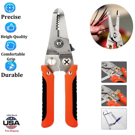 Multi-Functional Wire Stripper Splitting Pliers Cable Cutter Home Repair Tool Us