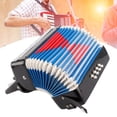 thumbnail image 4 of LHCER Accordion Musical Piano Keyboard Toy Rhythm Training Spring Instrument 17 Key 8 Bass Black,Piano Accordion, 4 of 8