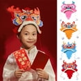 thumbnail image 2 of Dragon Head Hat Material Kit Non-woven Fabric Chinese New Year Spring Festival Photo Prop DIY Kids Handmade Cartoon Drag, 2 of 10