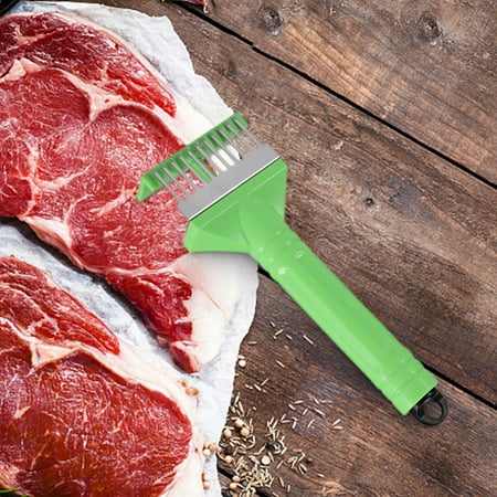

Tiitstoy Stainless Steel Loose Meat Needle Kitchen Press Steak Steak Tenderizer Needle Broken Tendon Tenderizer Green