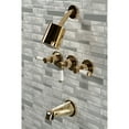 thumbnail image 2 of Kingston Brass KBX8132DPL Paris Three-Handle Tub and Shower Faucet, Polished Brass, 2 of 5