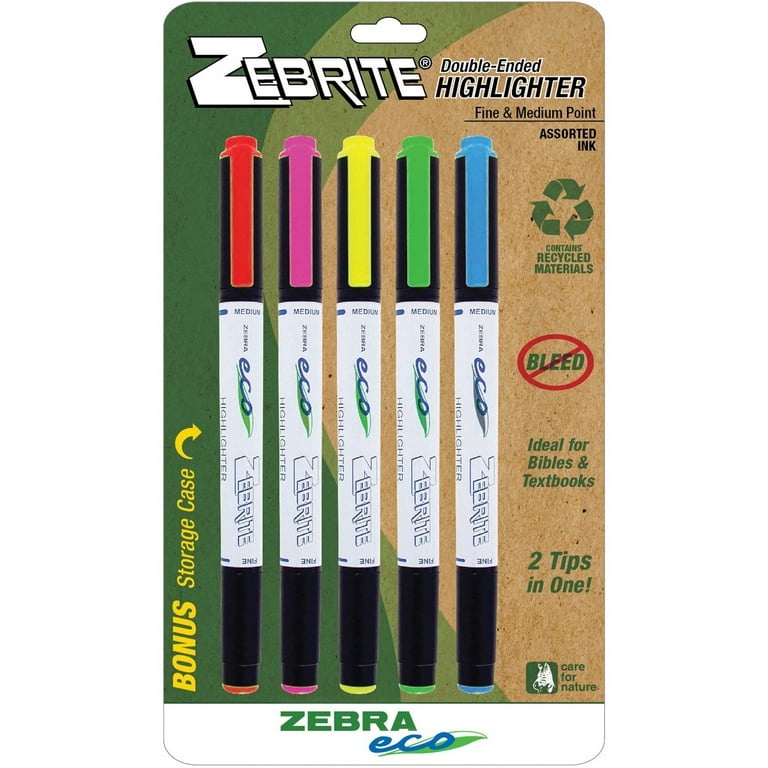 Bible or Book Marking Kit 4 Zebrite Highlighters 1 Pen Ruler in Wallet  040279 for sale online