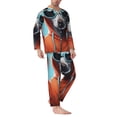 thumbnail image 2 of Wukai Cool Dog In Hoodie Men's Long Sleeve Pajama Set,Long Sleeve Mens Sleepwear with Pockets & Front Fly-X-Large, 2 of 7
