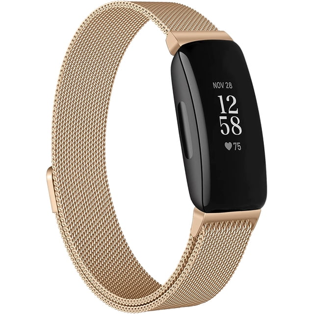 HCTian pour Fitbit Inspire 2 Bracelets Femmes Hommes, Bracelet Magnétique Réglable en Maille Métallique en Acier Inoxydable avec Sangle de Remplacement pour Fitbit Inspire 2 / Inspire HR/Inspire