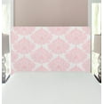 thumbnail image 1 of Damask Headboard, Damask Pattern Royal Motif Pink Floral Design Victorian Fashioned Print, Upholstered Decorative Metal Bed Headboard with Memory Foam, Twin Size, White Pink, by Ambesonne, 1 of 4