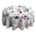 thumbnail image 4 of Pioneer Flower Floral Print Pattern Round Tablecloth 60"x60",Wrinkle Wipeable Table Cloth for Kitchen Dining Room Picnic Patio Party, 4 of 6