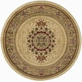 thumbnail image 3 of Sensation Traditional 8' Round Ivory and Scarlet Polypropylene Indoor Area Rug, 3 of 6