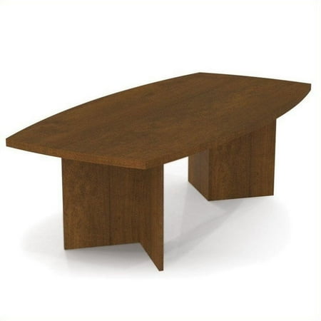 Bestar Meeting Solutions 8' Boat Shaped Light Board Top Conference Table in Tuscany