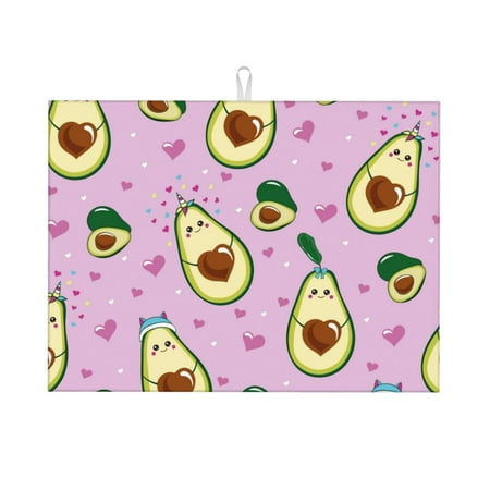 

Qekee Different Avocados Print Dish Drying Mat Dishes Drainer Mat for Kitchen Counter Microfiber Absorbent Dish Draining Reusable Washable Draining Racks Extra Large 18 x24