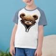 thumbnail image 2 of Feancey Boys Girls Cute Graphic Tees 2025 Trendy 3D Print Short Sleeve Tops Toddler Kids Casual Round Neck T-Shirts Limited Time Sales Navy 5 Years, 2 of 9