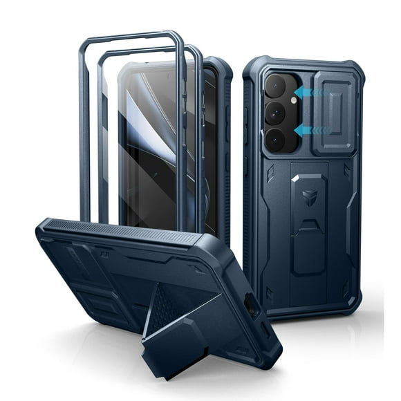 Funda Dexnor para Samsung Galaxy S25 Plus con funda de cámara, color azul marino