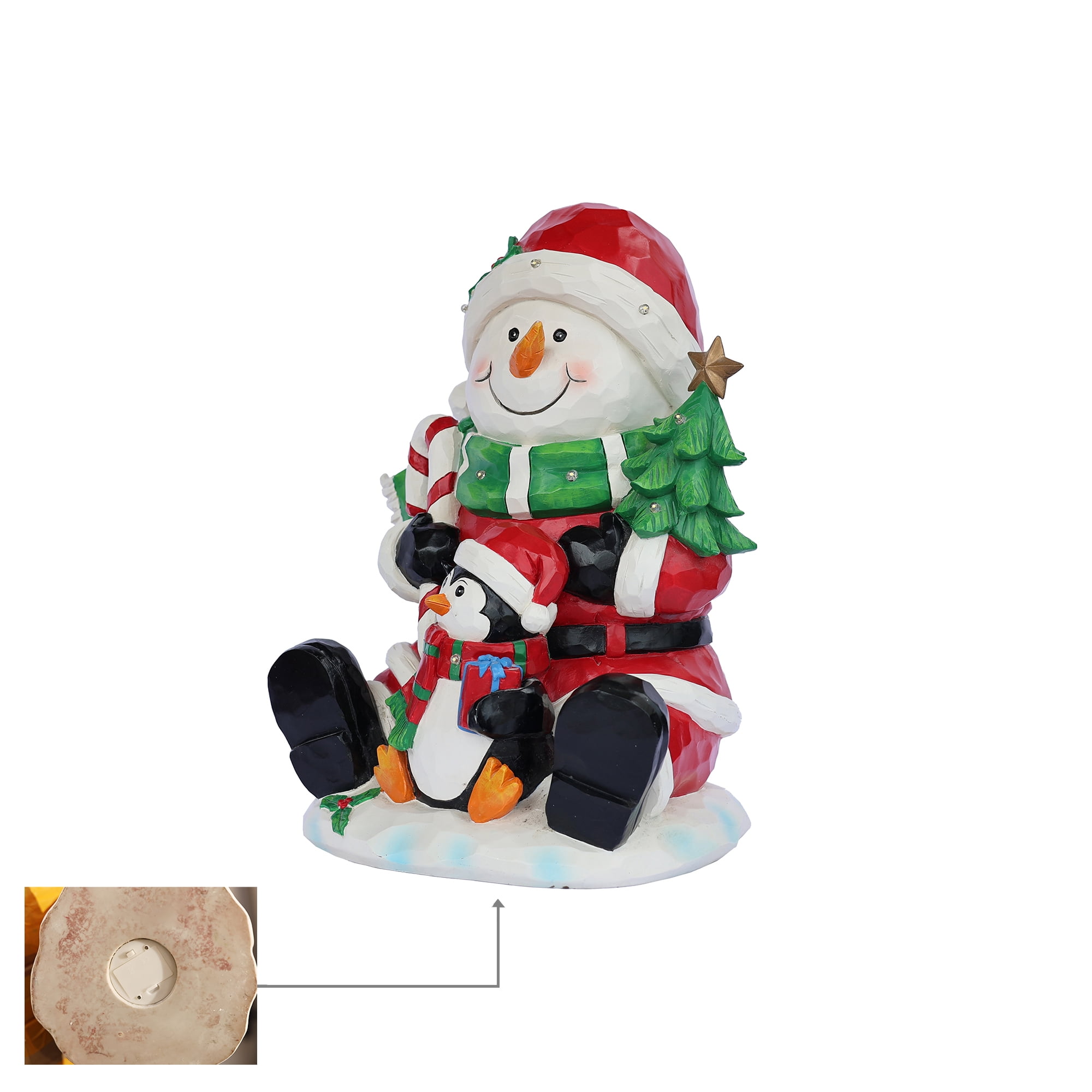 Snowman Penguin Christmas Decor with LED Lights Battery Operated Indoor use only