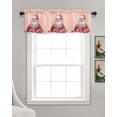 thumbnail image 3 of Pink Santa Christmas Linen Curtain Valance for Bedroom/Bathroom/Kitchen/Office/Living/Dining Room Window,Xmas Tree Gifts Winter Snowflake Rod Pocket Topper Decorative Cafe Drapes Panel 54"x18", 3 of 6