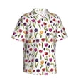 thumbnail image 2 of Fotbe Tulips Flowers Hawaiian Shirt for Men Unisex Summer Beach Casual Short Sleeve Cotton Linen Button Down Shirts-X-Large, 2 of 9