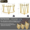 thumbnail image 7 of Holaki Glass Coffee Table Set of 3, Clear Tempered Glass Round End Table Living Room Table Set 3 Piece, Stainless Steel Crown Design Center Cocktail Table for Apartment Office, 7 of 7