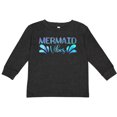 thumbnail image 3 of Inktastic Mermaid Vibes Text in Blues Boys or Girls Long Sleeve Toddler T-Shirt, 3 of 5