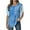 Blue, variant on Womens Ruffle 3/4 Sleeve Mesh Blouses Plus Size Loose Flowy Tops Stretchy Shirts,Blue M