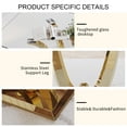 thumbnail image 5 of Sumdeal 70" Luxury Glass Dining Table Room Set for 6,Modern Rectangle Dining Room Table with 6 Velvet Beige Dining Chairs with Golden Leg, 5 of 7