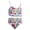 Colorful Flowers, variant on Girls One-Piece Swimsuit, Pastel Tie-Dye Crisscross Straps Bathing Suit, Summer Beach Swimwear for Kids