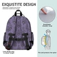 thumbnail image 5 of Purple Gothic Bat Pattern Backpack for School,Cute School Bag,Schoolbag with Adjustable Shoulder Straps & Padded Back,15.25"x11.5"x5.25", 5 of 5